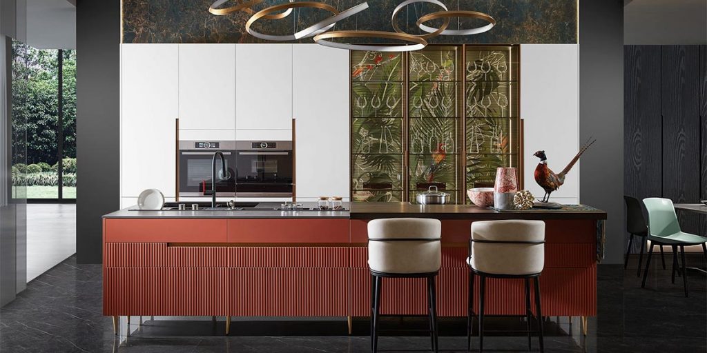 Red and White Kitchen