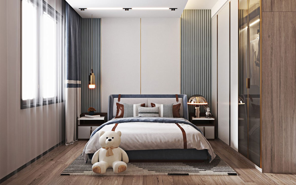 Blue Girls’ Room Design 