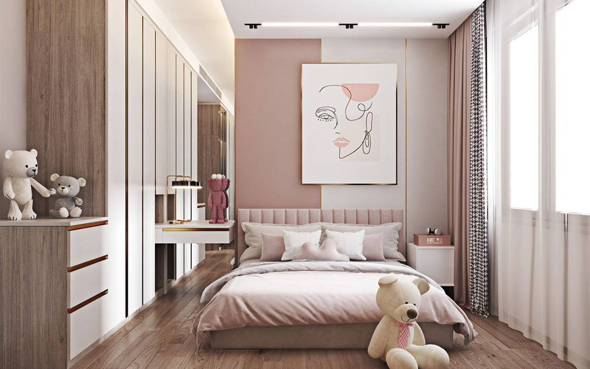 Pink Girls’ Room Design 
