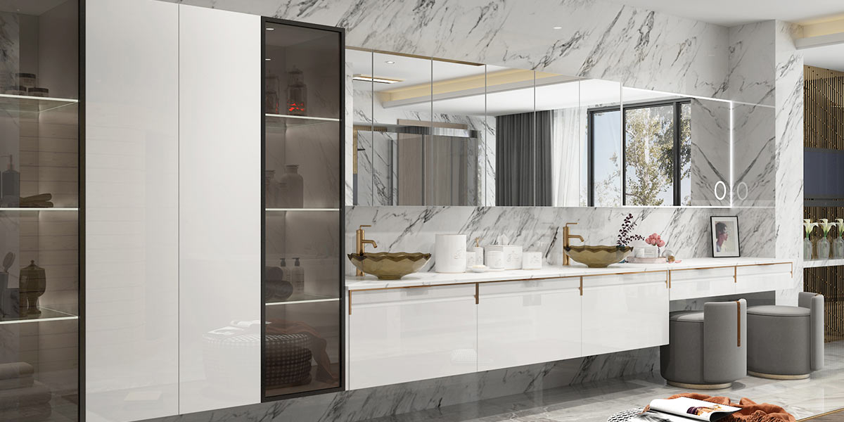 Large Bathroom Vanity With Makeup Table