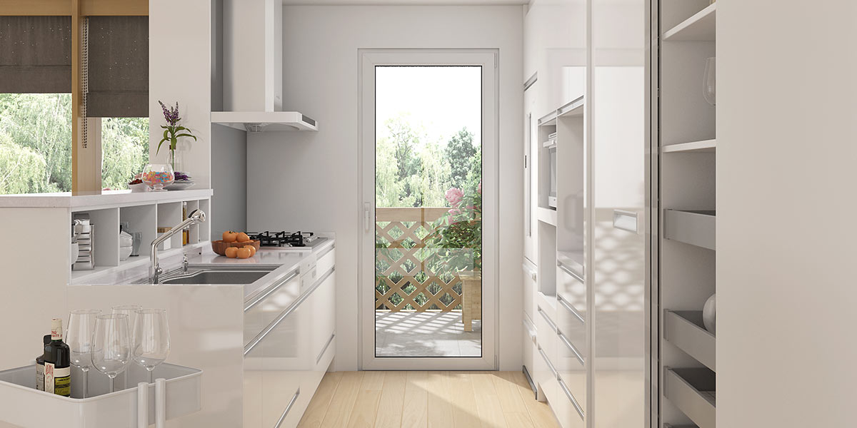 White Parallel Kitchen