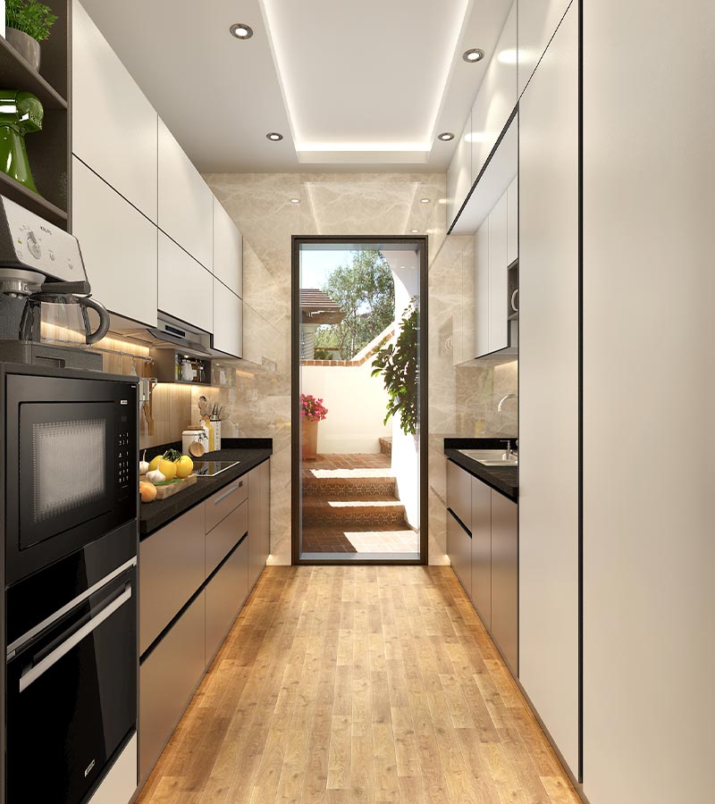 Small Parallel Kitchen Design