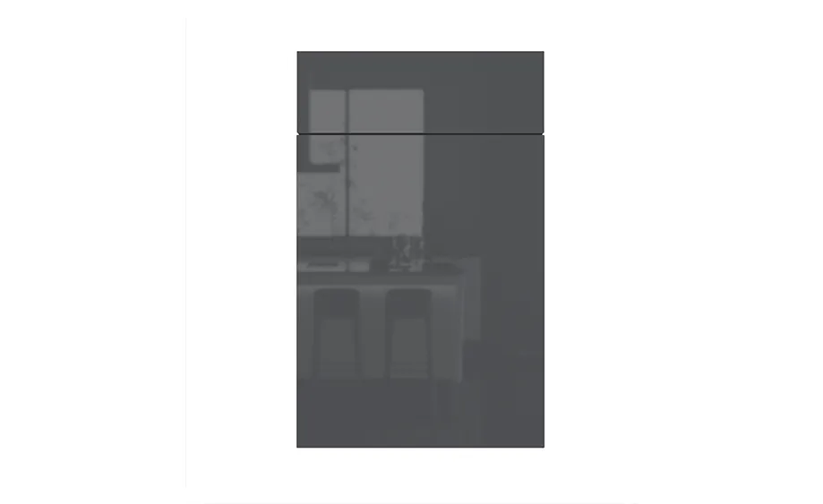 glossy gray RTA cabinet door