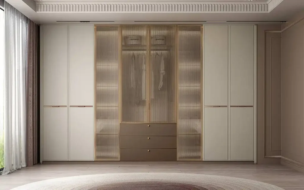 modern white built-in wardrobe