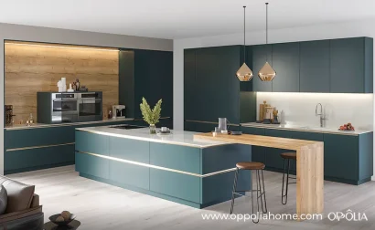 Blue Green Kitchen Cabinets Modern Style