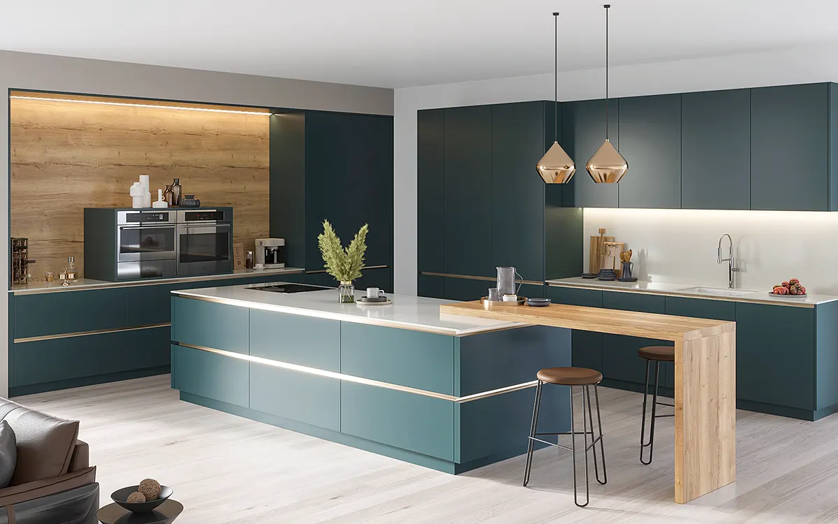 Armários de cozinha verde azul estilo moderno OBK23-L10