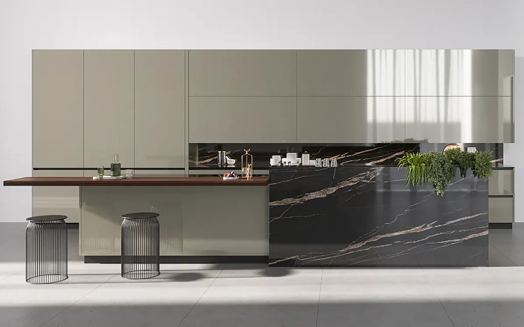 modern high gloss MDF kitchen cabinets
