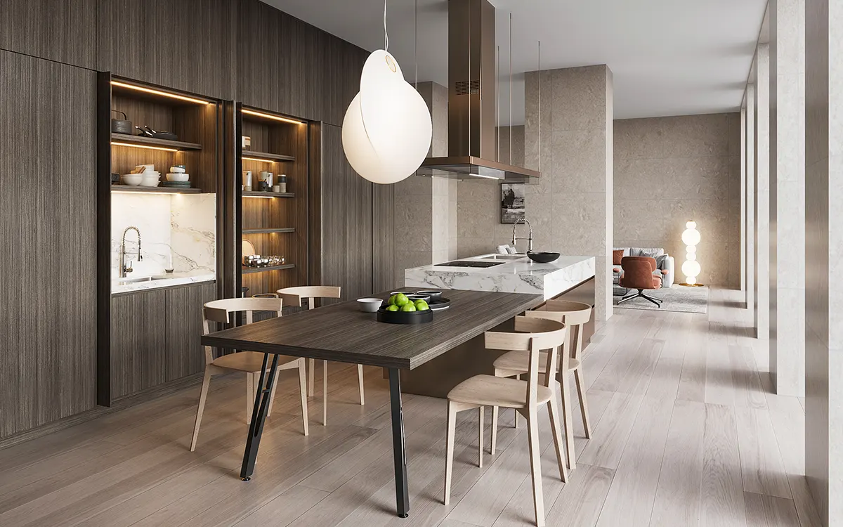 Kitchen Design: Kitchen Interior Retro Modern Japanese Style