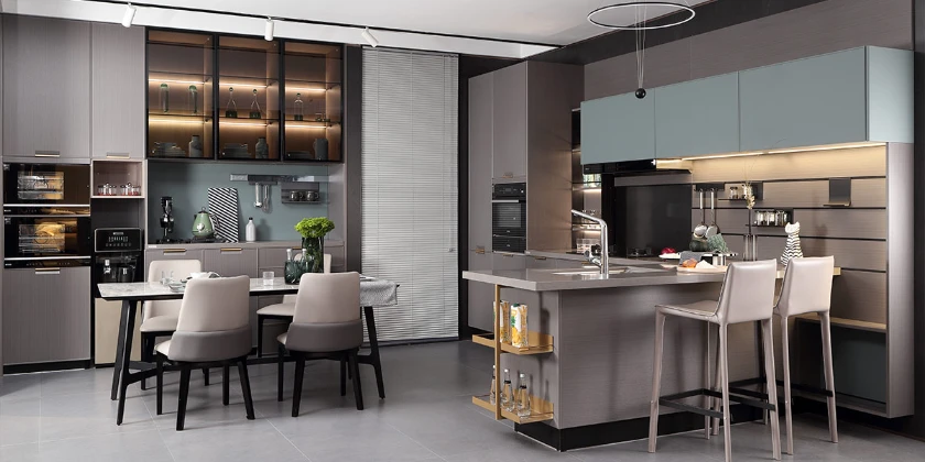 open kitchen design with dining room
