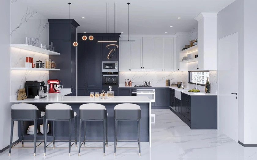 Navy Blue Kitchen Cabinets : Top Design Tips