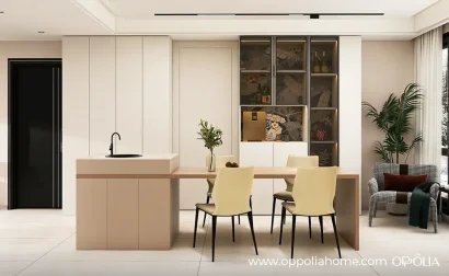 Minimalist Apartment Design in White and Wood