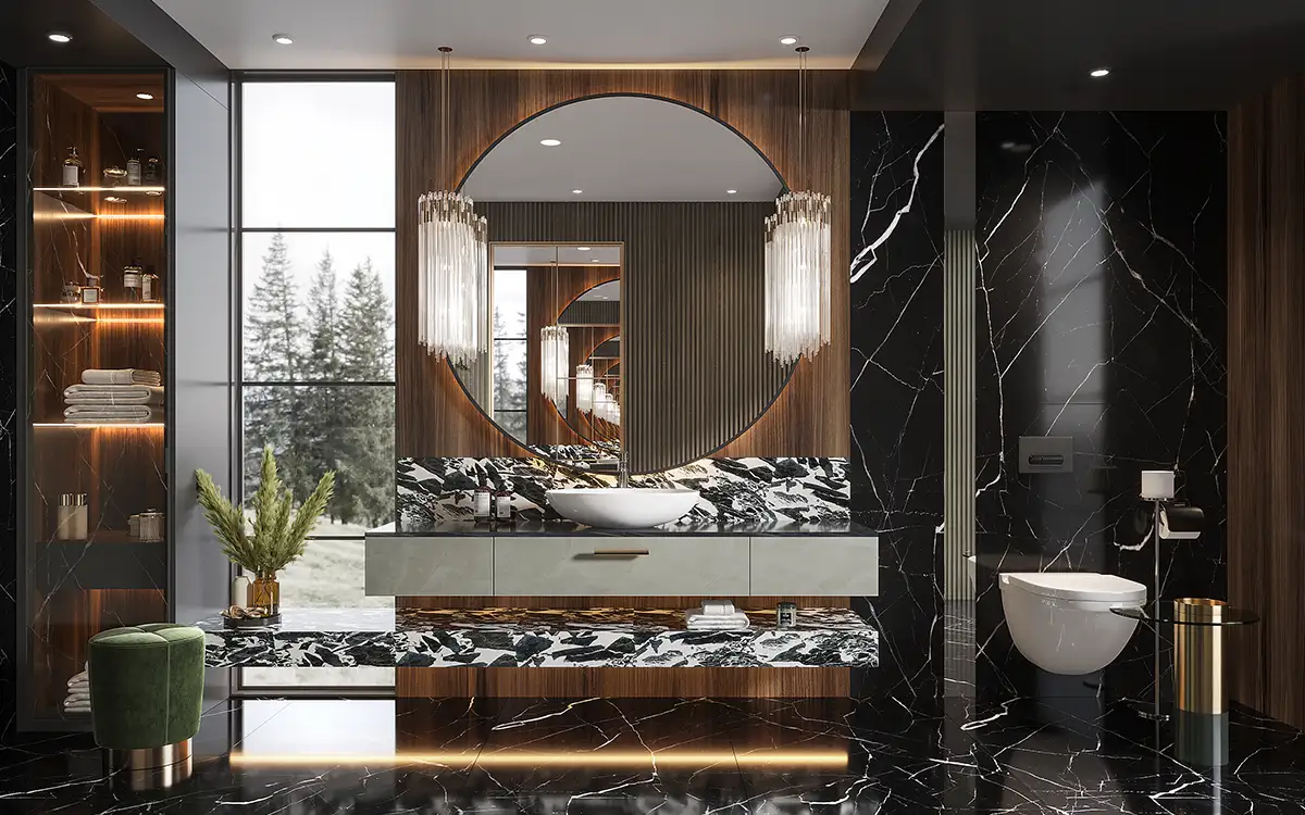 Modern Floating Vanity in Textured Melamine Finish