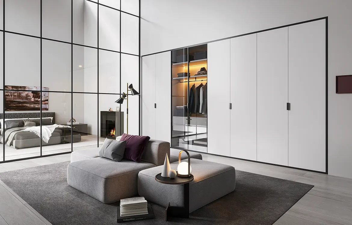 Modern White Minimalist Wardrobe Design