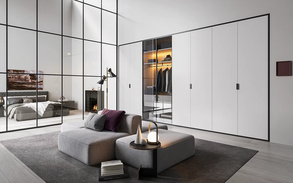 Modern on sale white wardrobe