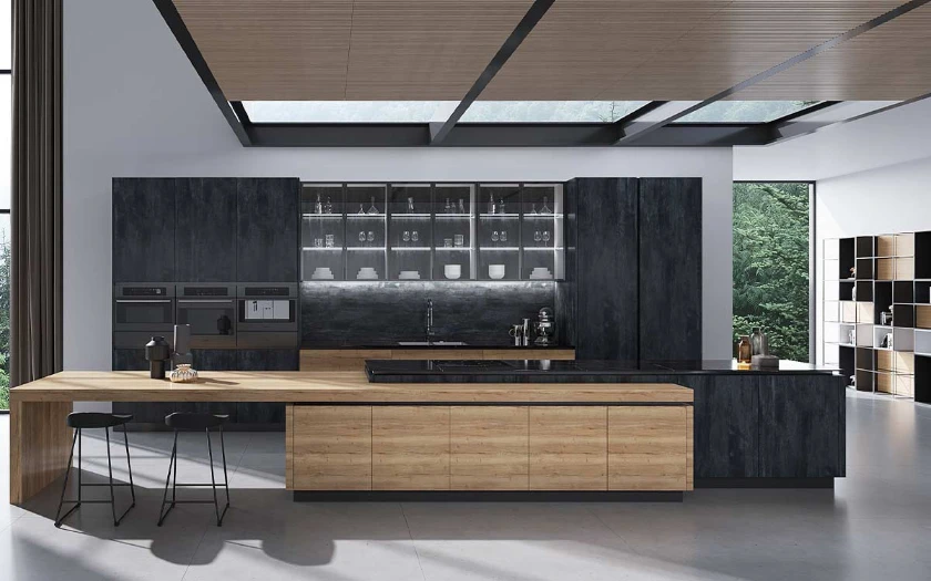 modern island kitchen design with dual-purpose island