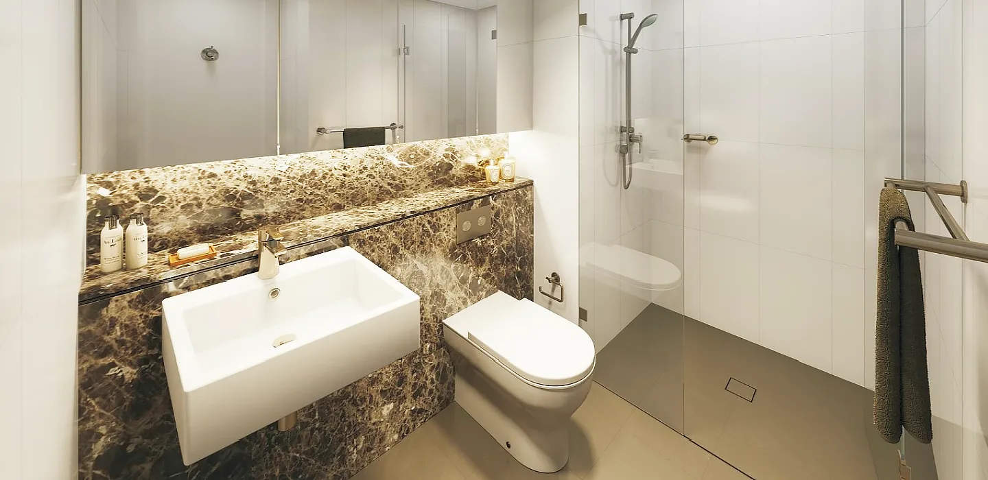 All White Bathroom for Apartment Project in Australia