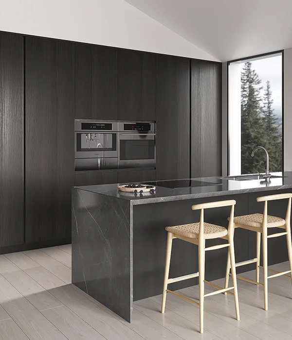 Black slab kitchen cabinets deals