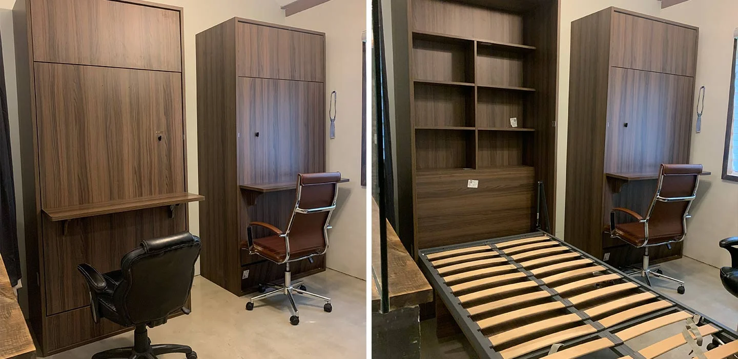 custom walnut bedroom cabinets for luxury condominium project in New York