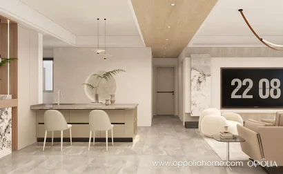 Modern Large Apartment Design in White and Wood