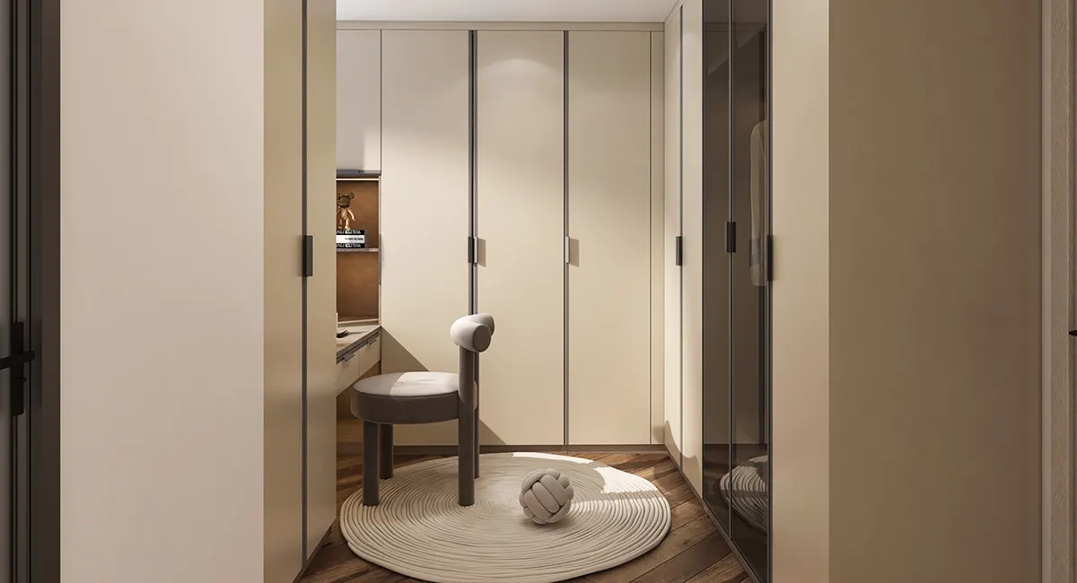 modern eggshell wardrobe design