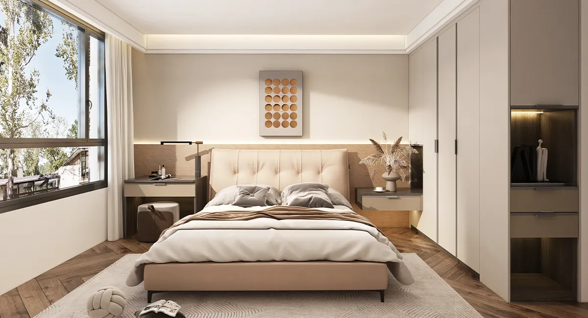 modern off white and grey wardrobe design