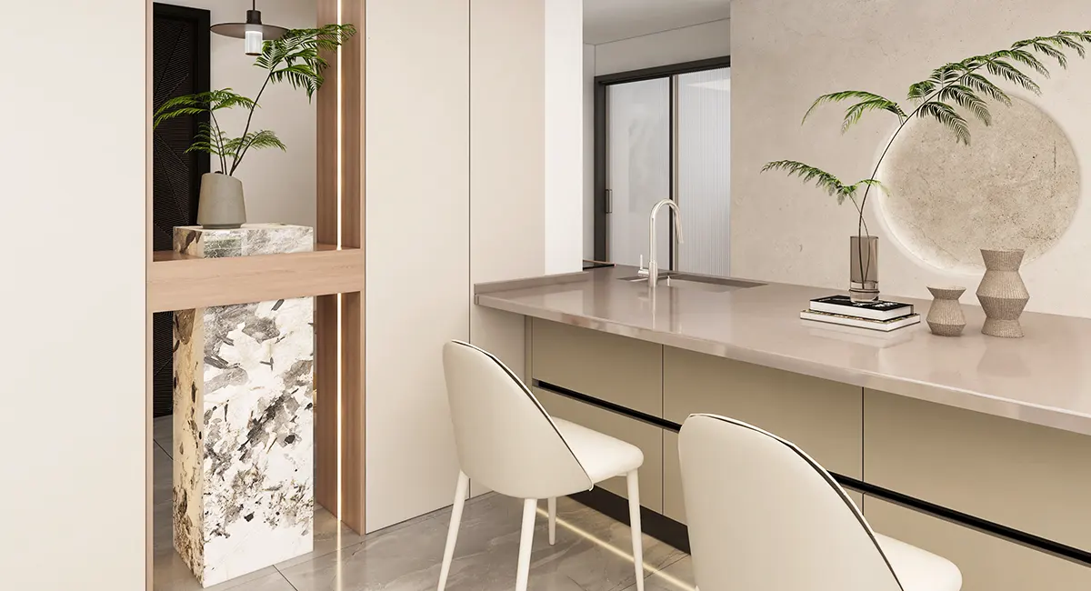 modern breakfast bar with seatings