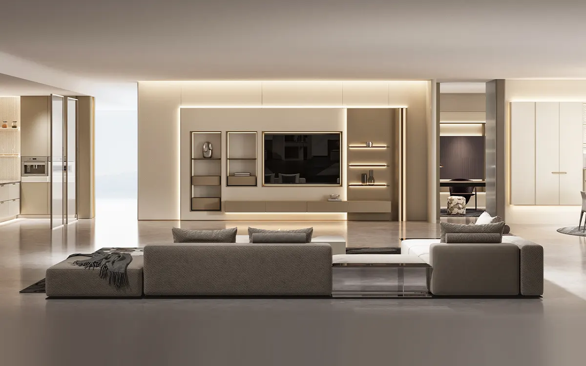 Ideas para la sala de estar: gabinetes personalizados para espacios multiuso, image size:1200x750